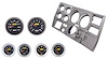 Gauge and Dash Panel Set for 1973-1983 Chevrolet, GMC C/K Series Truck w/ A/C [Black Gauges, Brushed Aluminum Finish Panel] - image 1