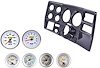 Gauge and Dash Panel Set for 1973-1983 Chevrolet, GMC C/K Series Truck w/ A/C [6-Gauge White Face Set, Carbon Fiber Panel] - image 1
