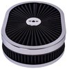 Oval Flow-Thru Air Cleaner Assembly 11.5 in. x 2 in. [Chrome Trim with Black Filter] - image 2