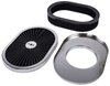Oval Flow-Thru Air Cleaner Assembly 11.5 in. x 2 in. [Chrome Trim with Black Filter] - image 3