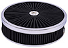 Round Flow-Thru Air Cleaner Assembly 14 in. x 3 in. [Chrome Trim with Black Filter] - image 1