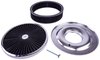 Round Flow-Thru Air Cleaner Assembly 14 in. x 3 in. [Chrome Trim with Black Filter] - image 2