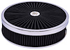 Round Flow-Thru Air Cleaner Assembly 14 in. x 3 in. [Chrome Trim with Black Filter] - image 1