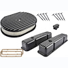 Black Finned Valve Cover Kit for 1958-1986 Small Block Chevy - image 1