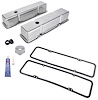Polished Cast Aluminum Smooth Valve Cover Kit for 1958-1986 Small Block Chevy [Tall Design] - image 1