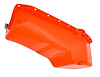 Stock Replacement Oil Pan for 1955-1979 Chevy Small Block Engines w/Left Hand Dip Stick & 2-Piece Rear Main Seal [Orange] - image 1