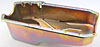 Stock Replacement Oil Pan for 1955-1979 Chevy Small Block Engines w/Left Hand Dip Stick & 2-Piece Rear Main Seal [Gold Zinc] - image 2