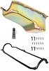 Stock Replacement Oil Pan Kit 1986-2002 Chevy 305, 350 ci. Engines w/Right Hand Dip Stick & 1-Piece Rear Main Seal [Gold Zinc] - image 1