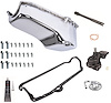 Stock Replacement Oil Pan Kit for 1955-1979 Chevy Small Block Engines w/Left Hand Dip Stick & 2-Piece Rear Main Seal [Chrome] - image 1