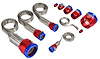 Braided Hose Sleeving Kit with Clamps [Red and Blue Anodized Hose Clamp Covers] - image 1
