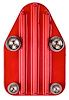 Fuel Pump Block-Off Plate Small Block Chevy [Cast Aluminum, Red] - image 1