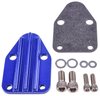 Fuel Pump Block-Off Plate Small Block Chevy [Cast Aluminum, Blue] - image 3