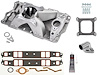 Intake Manifold Kit for 1955-1995 Small Block Chevy 262-400, Hi-Rise Single Plane [Satin] - image 1
