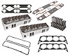 Small Block Chevy Performance Heads Assembly Kit for Hydraulic Flat Tappet Cam [195 cc Intake Ports, Straight Spark Plug Style - image 1