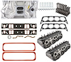 Vortec Cylinder Heads & High Rise Intake Manifold Kit for 1996-2002 Chevy Small Block 5.7L Engine [Satin Dual Plane] - image 1