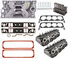 Vortec Cylinder Head & Cool Gap Intake Manifold Kit for 1996-2002 Chevy Small Block 5.7L Engine [Satin Dual Plane] - image 1