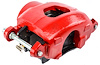Large GM Front Disc Brake Caliper with D52 Pads, Right/Passenger Side, Red Powder Coat [NEW] - image 1