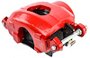 Large GM Front Disc Brake Caliper with D52 Pads, Left/Driver Side, Red Powder Coat [NEW] - image 1