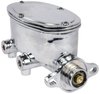 Brake Master Cylinder with Dual Reservoir, Aluminum with Chrome Finish [Universal Mounting] - image 3