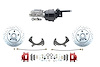 Front Premium Disc Brake Conversion Kit w/Alum. Master Cyl./Booster Fits Select 1959-1972 Full Size Ford Cars [Red Calipers] - image 1