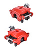 GM Rear Disc Brake Caliper Set with D154 Pads & E-Brake Mechanism, Left/Driver & Right/Passenger Side, Red Powder Coated [NEW] - image 1