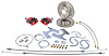 GM 10/12 Bolt Rear Disc Brake Conversion Kit for Select 1955-1968 GM Full Size Cars [Premium Kit w/E-brake & Red Calipers] - image 1