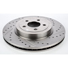 High Performance Cross-Drilled & Slotted Left Front Brake Rotor for 2005-2016 Challenger, Charger, Magnum - image 1