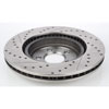 High Performance Cross-Drilled & Slotted Left Front Brake Rotor for 2005-2016 Challenger, Charger, Magnum - image 2