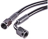 Black Coated Brake Hose [-3 AN, Straight Female to 90 degree Female, 18 in. Length] - image 1