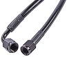 Black Coated Brake Hose [-4 AN, Straight Female to 90 degree Female, 15 in. Length] - image 1