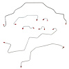 Front Brake Line Kit for 1995-1997 Dodge Ram 1500, 2500, 3500 2WD Trucks w/AWABS, Three-Block LH [Stainless] - image 1