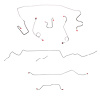 Complete Brake Line Kit for 1967 Mopar A-Body w/ Standard Drum, 7-1/4 in. or 8-1/4 in. Axle [Steel] - image 1