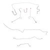 Complete Brake Line Kit for 1967 Mopar A-Body w/ Power Drum, 7-1/4 in. or 8-1/4 in. Axle [Steel] - image 1