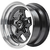 Sport Star 5-Spoke Wheel [Size: 15" x 8"] Polished Lip with Black Spokes - image 1