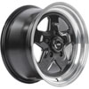Sport Star 5-Spoke Wheel [Size: 15" x 8"] Polished Lip with Black Spokes - image 2