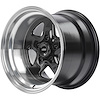 Sport Star 5-Spoke Wheel [Size: 15" x 10"] Polished Lip with Black Spokes - image 1