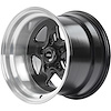 Sport Star 5-Spoke Wheel [Size: 15" x 10"] Polished Lip with Black Spokes - image 1