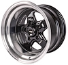 Sport Star 5-Spoke Wheel [Size: 15" x 10"] Polished Lip with Black Spokes - image 1