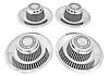 Rally Wheel Derby Style Wheel Center Caps with Chevrolet Motor Division [Stainless, Chrome, 4-PC] - image 1