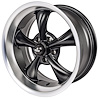 Resto-Rod Wheel [Size: 18" x 8"] Machined Lip with Matte Black Spokes