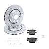 Street Performance JX11 Brake Pads & Rotors Kit Fits Select 2015-2022 Audi A3,  Q3, RS3, S3, TT,  VW golf  [Rear]