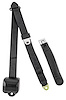 3-Point Retractable Seat Belt, Black with Push-Button Latch [Sleeve/Cable Length: 12 in.] - image 1