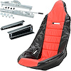 Pro High Back Race Seat Kit [Seat, Red/Black Cover, Seat Mount and Sliders] - image 1