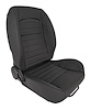 Retro Low Back Reclining Bucket Seat without Headrest, Right/Passenger Side [Black] - image 1