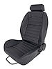 Retro Low Back Reclining Bucket Seat with Headrest, Left/Driver Side [Black] - image 1
