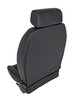 Retro Low Back Reclining Bucket Seat with Headrest, Left/Driver Side [Black] - image 4