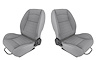 Retro Low Back Reclining Bucket Seat Kit [Without Headrest, Gray] - image 1
