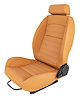 Retro Low Back Reclining Bucket Seat with Headrest, Left/Driver Side [Beige] - image 1