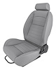 Retro Low Back Reclining Bucket Seat with Headrest, Left/Driver Side [Gray] - image 1