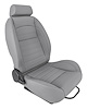 Retro Low Back Reclining Bucket Seat with Headrest, Right/Passenger Side [Gray] - image 1